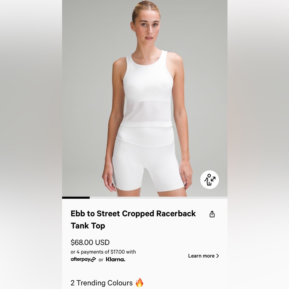 Lululemon Ebb to Street Racerback Tank